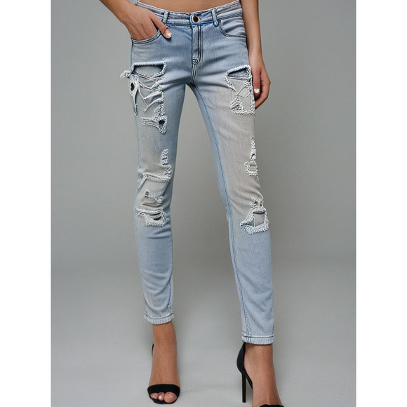 Forever 21 Women's Size 26 Blue Skinny Leg Light Wash Cotton Blend Stretch Jeans - Picture 1 of 16